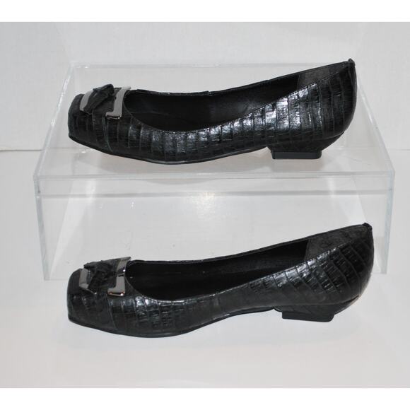 New Size 6 Womens Gino Ventori Vanessa Alligator Leather Black Low Heel - Picture 4 of 9